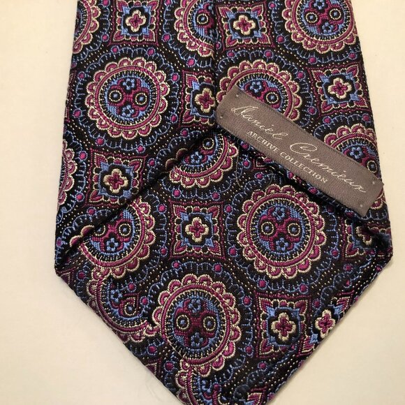 Daniel Cremieux Men Daniel CREMIEUX archive collection men\'s new blue silk tie  3 1/2\